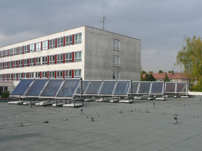 Solární soustava pro přípravu TUV v kotelně ZŠ Lysá nad Labem