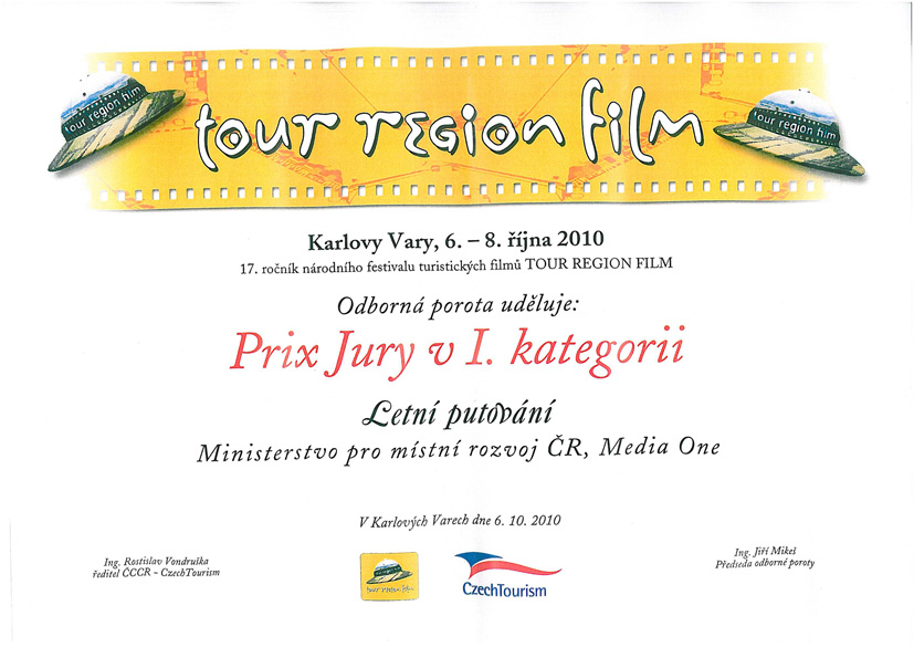 Prix Jury Národního festivalu turistických filmů Tour region film 2010