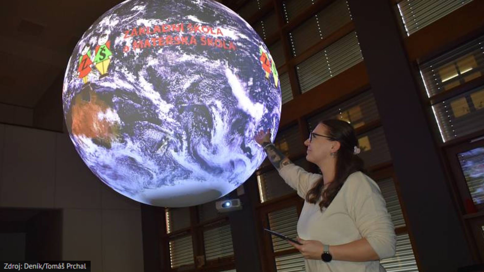 EU funds help: The school auditorium boasts a giant three-metre globe