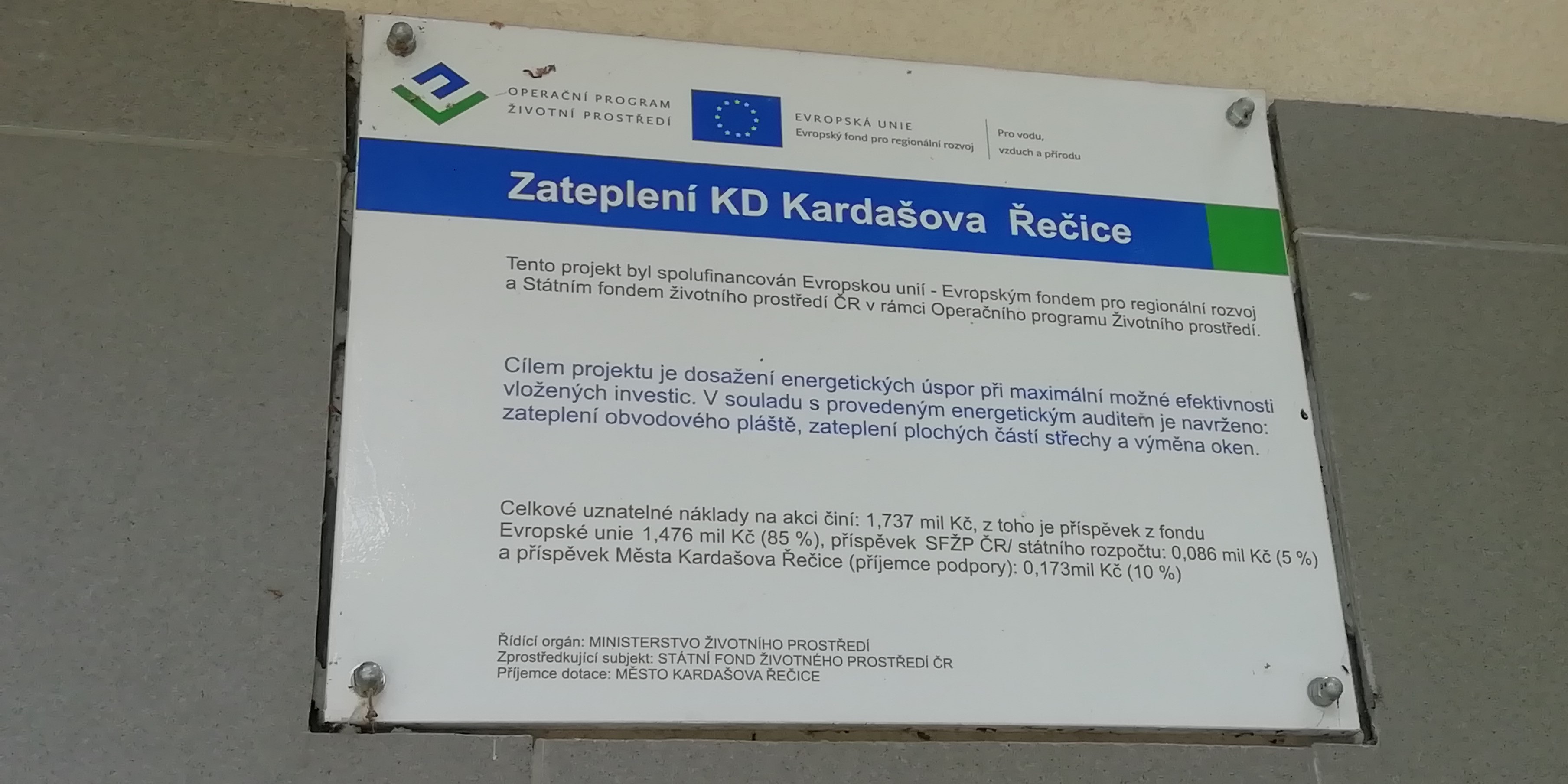 Zateplení KD Kardašova Řečice